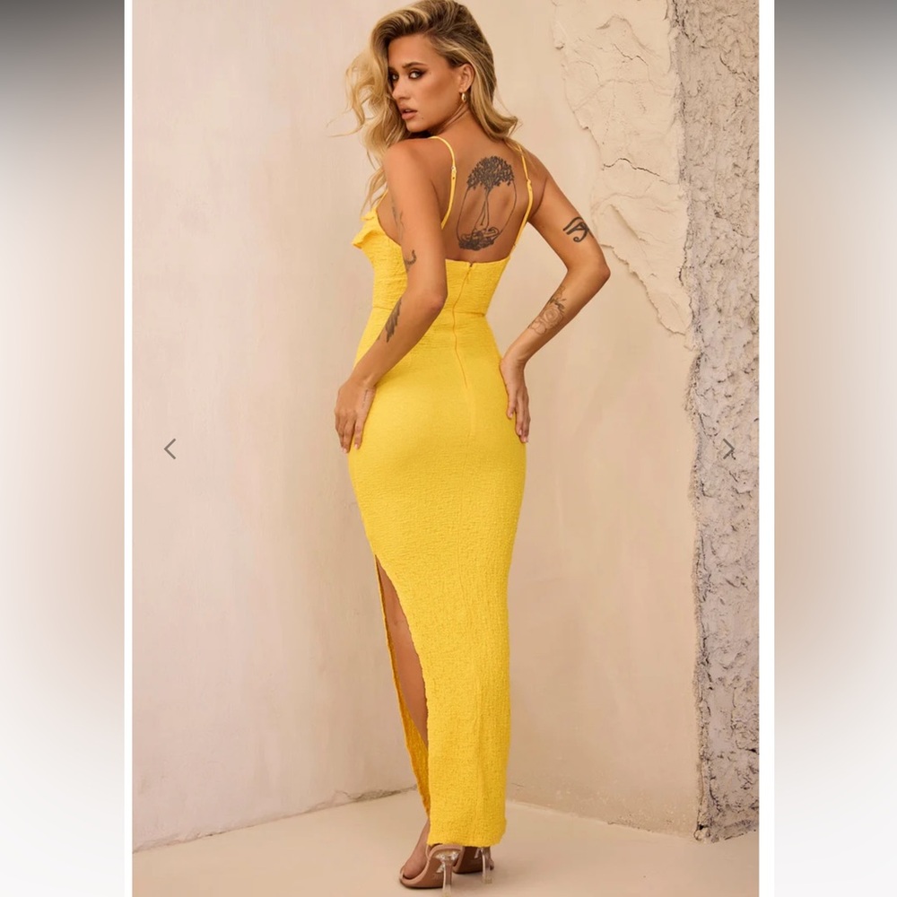 💛🌻🌼 Promenade Yellow Ruffle Maxi Dress - Picture 3 of 6